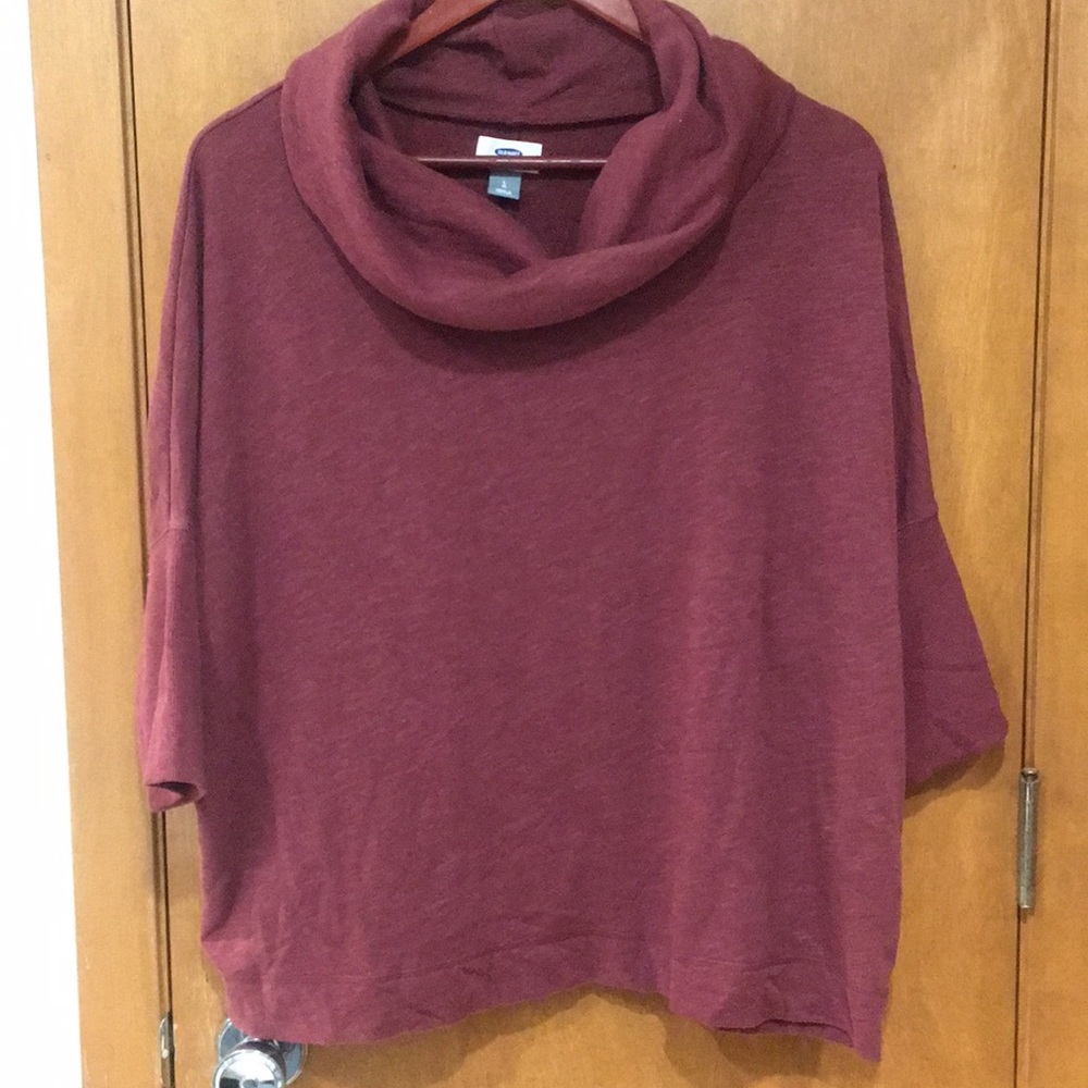 Maroon cowl neck shirt